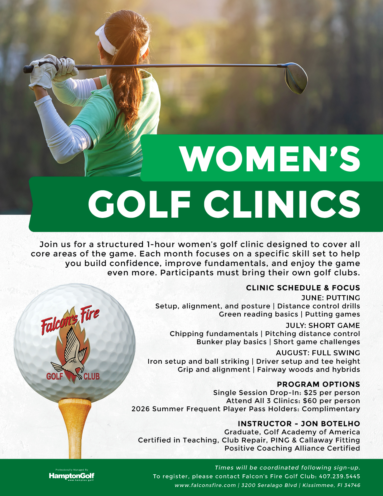 Women's Golf Clinics June - August